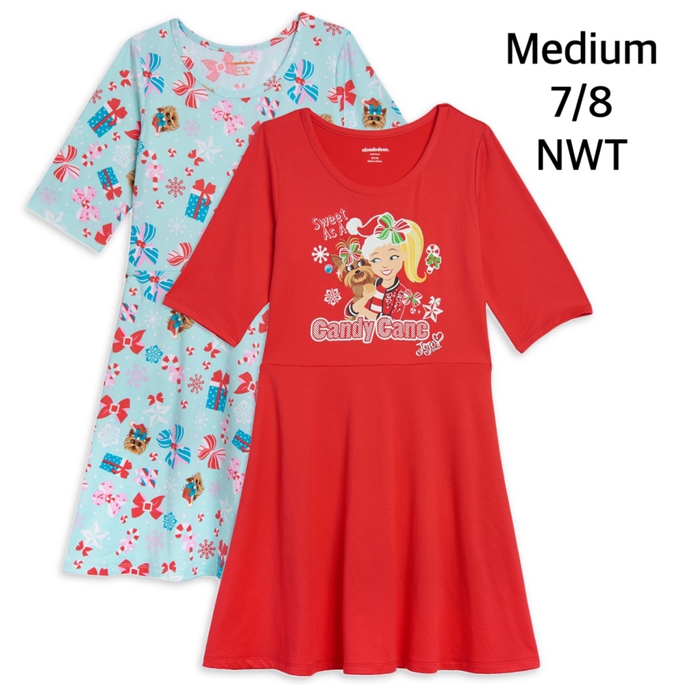 Jojo Siwa Dress 2 Pack Medium 7/8 Holiday Xmas NWT